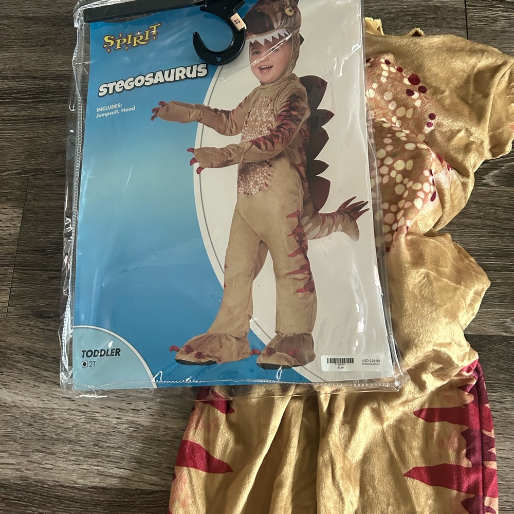 Dinosaur Costume for Toddlers - Beige and Maroon
